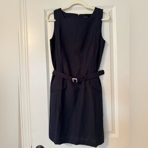 Ann Taylor Navy Belted Mini Dress